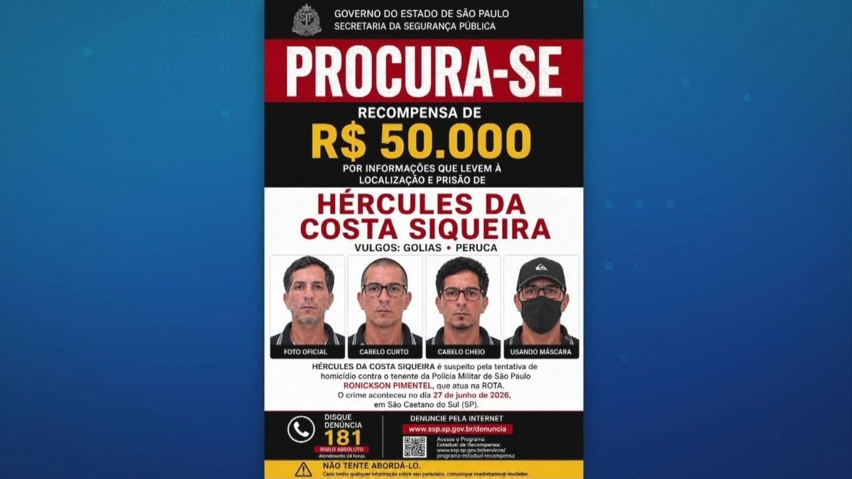 Suspeito de atirar em tenente da Rota entra na lista vermelha da Interpol