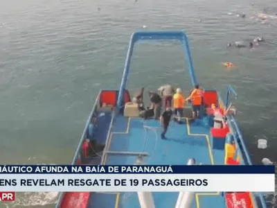 Câmera registra resgate em naufrágio na Baía de Paranaguá