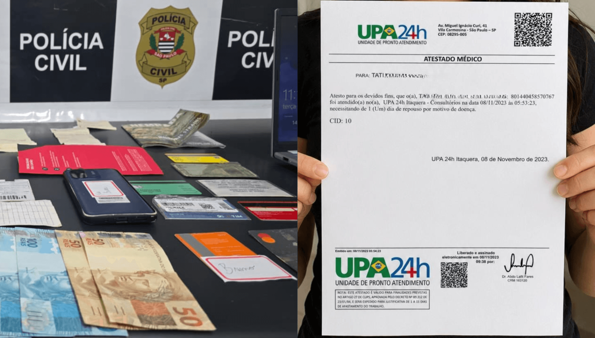 Investigação resultou na apreensão de dinheiro, documentos e celulares