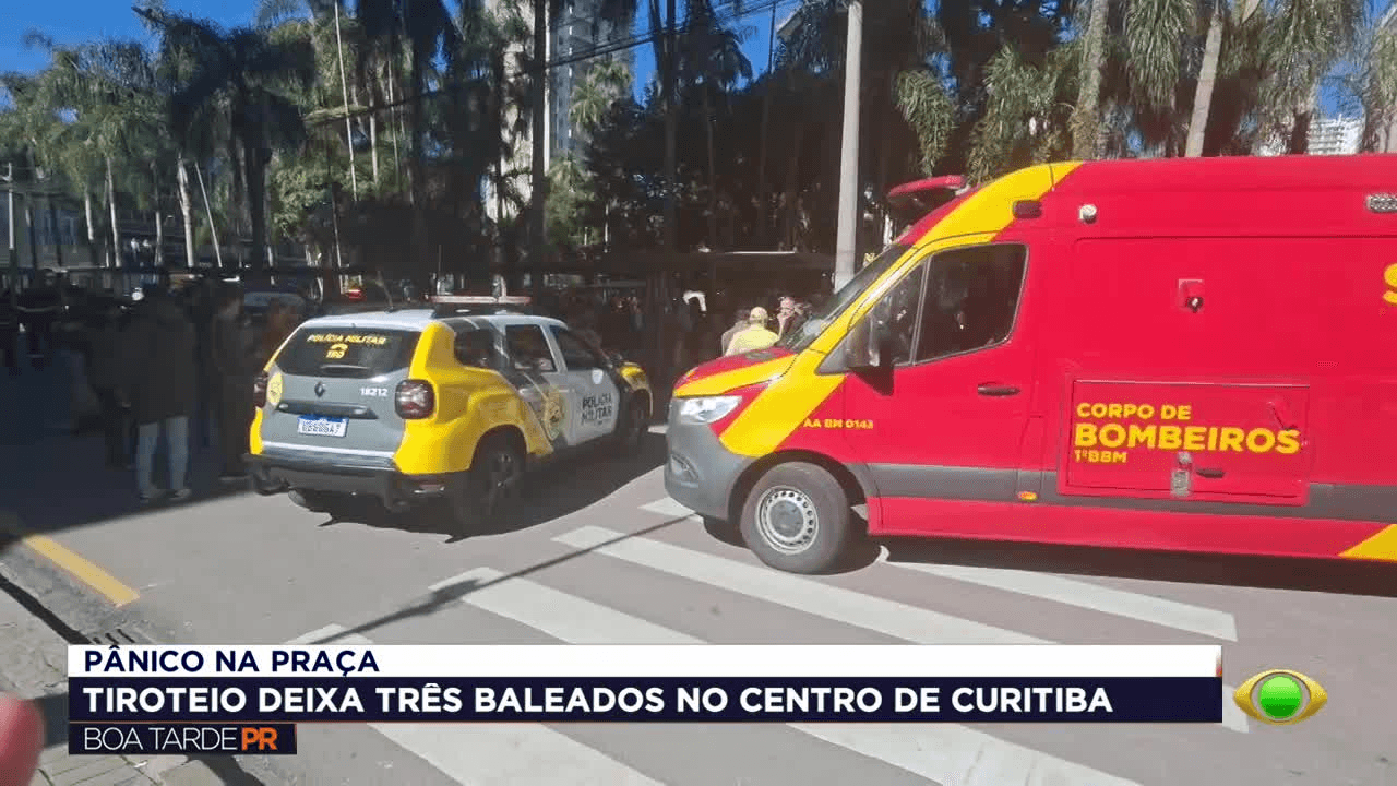 Tiroteio no Centro de Curitiba deixa três pessoas baleadas