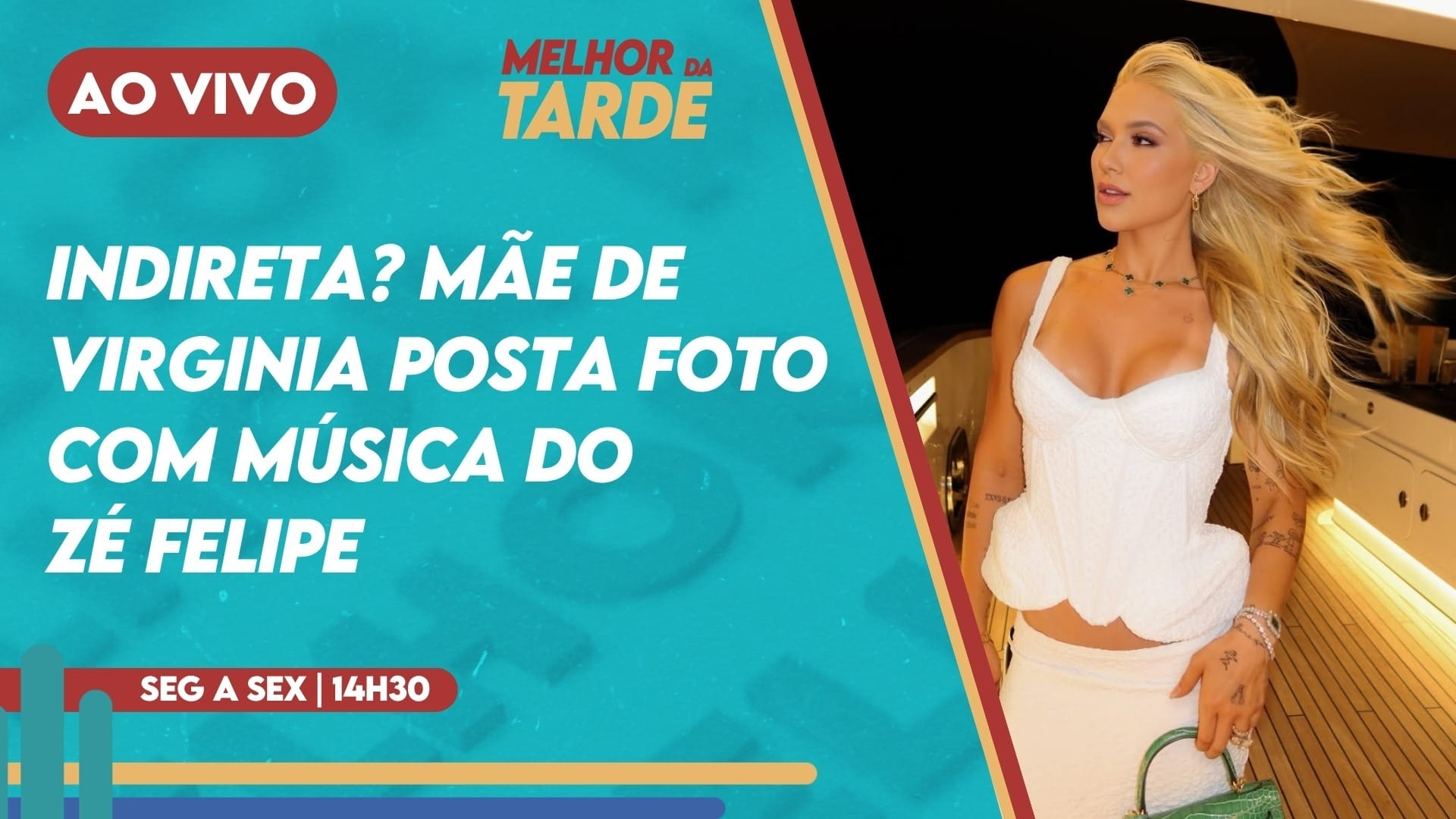 Melhor da Tarde ao vivo: mãe de Virginia posta foto com música de Zé Felipe