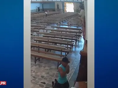 Câmera flagra furto de cofre em igreja de Paranavaí