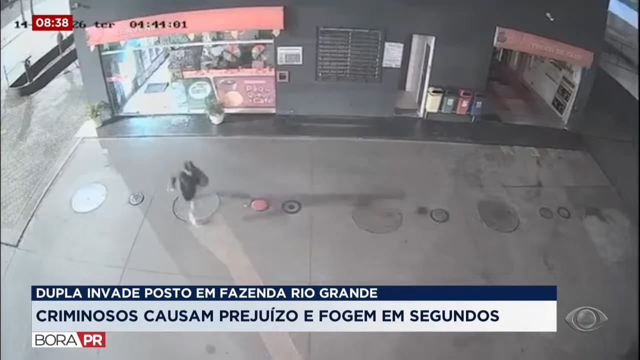 Dupla invade posto em Fazenda Rio Grande e foge em segundos