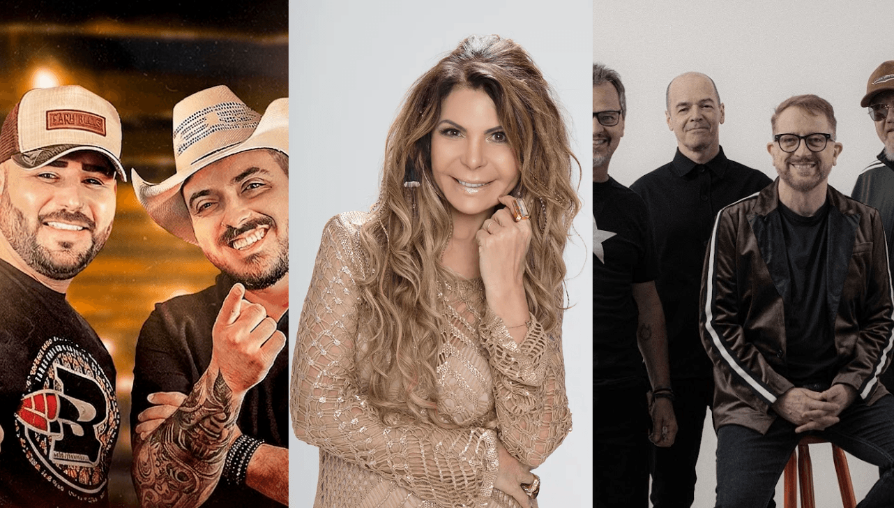 João Villa e Rafael, Elba Ramalho e Nenhum de Nós - Créditos: Redes Sociais