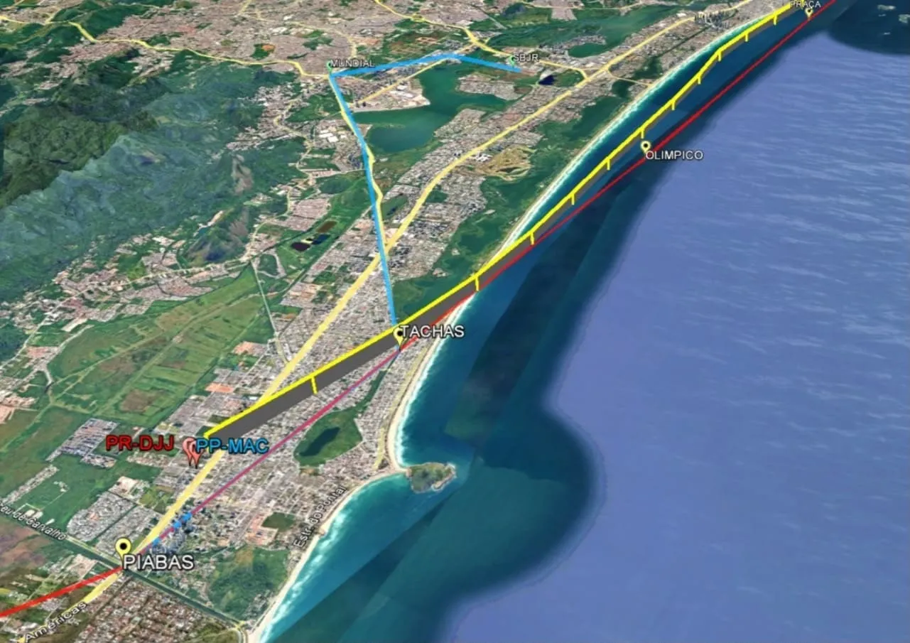 Os planos de voo previam a utilização das rotas Praia e Grota, inclusive em altitudes compatíveis (foto: Cenipa/Reprodução)