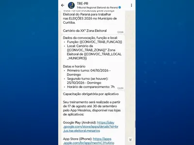 TRE-PR convoca mesários pelo WhatsApp para as eleições 2026