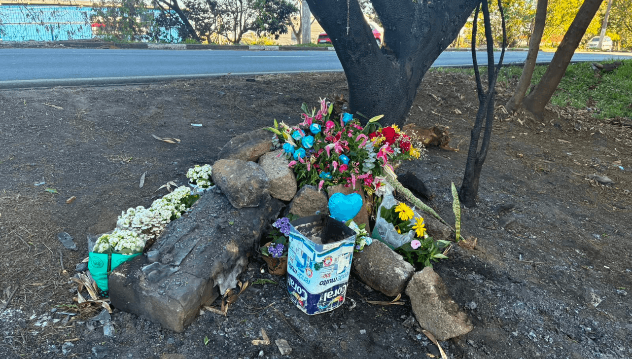Para tentar amenizar a ang&uacute;stia da espera, familiares cercam o local do acidente com flores coloridas, s&iacute;mbolo do carinho que L&iacute;via espalhava