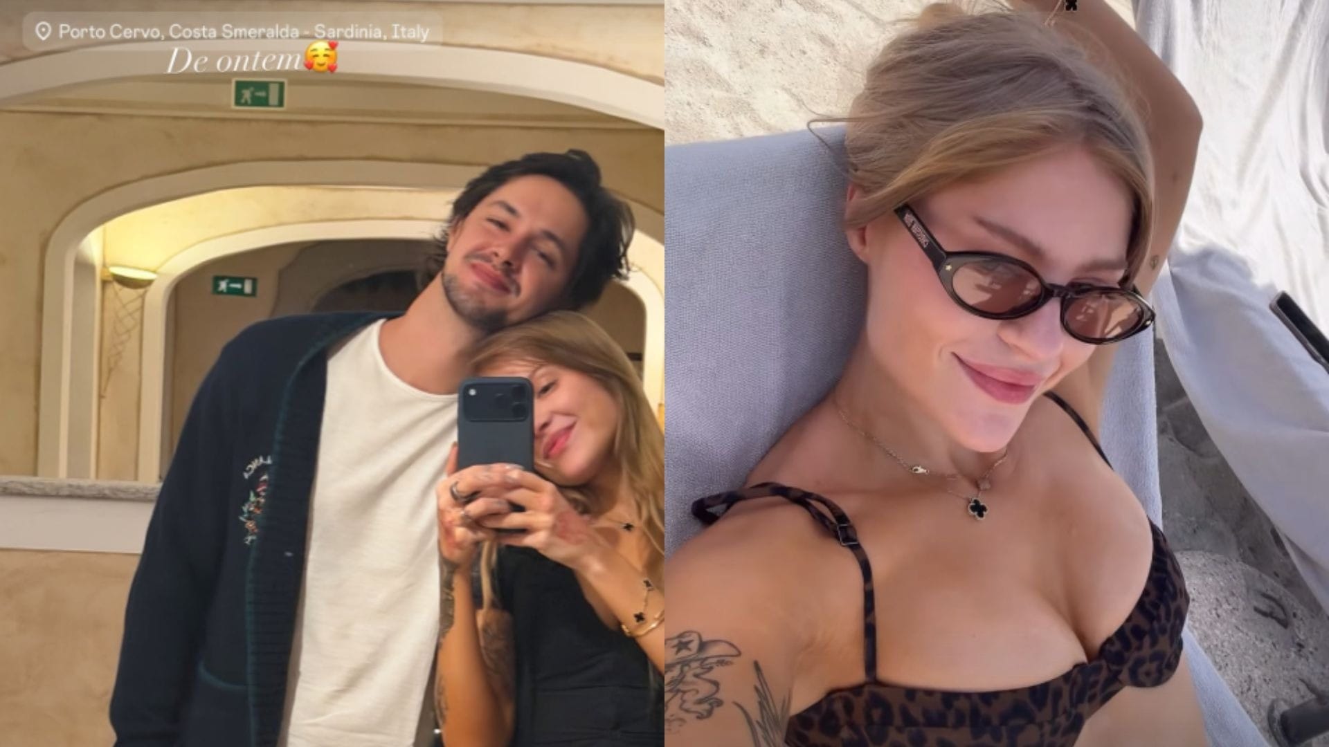 Lu&iacute;sa Sonza com o namorado na Sardenha