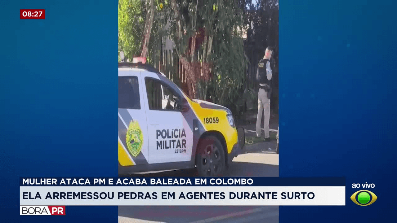 Mulher em surto ataca PM com pedras e é baleada em Colombo