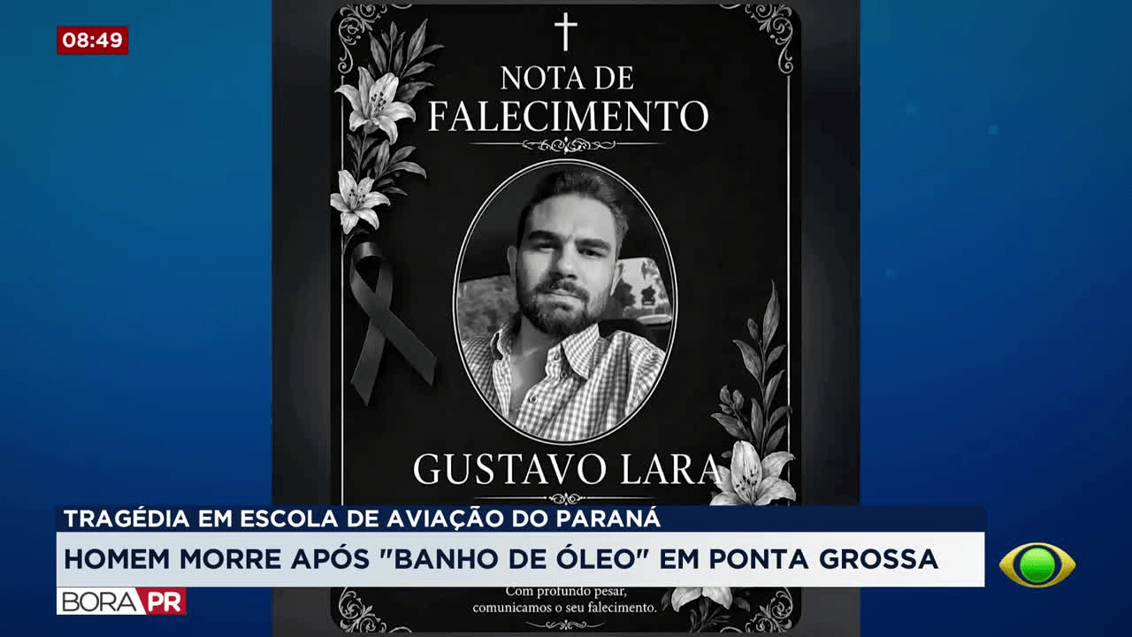 Homem morre após 'banho de óleo' em escola de aviação no PR