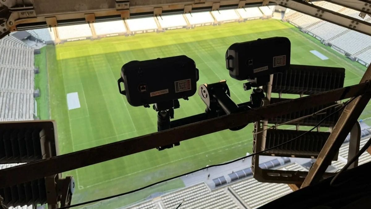 Sistema do impedimento semiautomático na arena do Corinthians. Foto: Divulgação / Corinthians