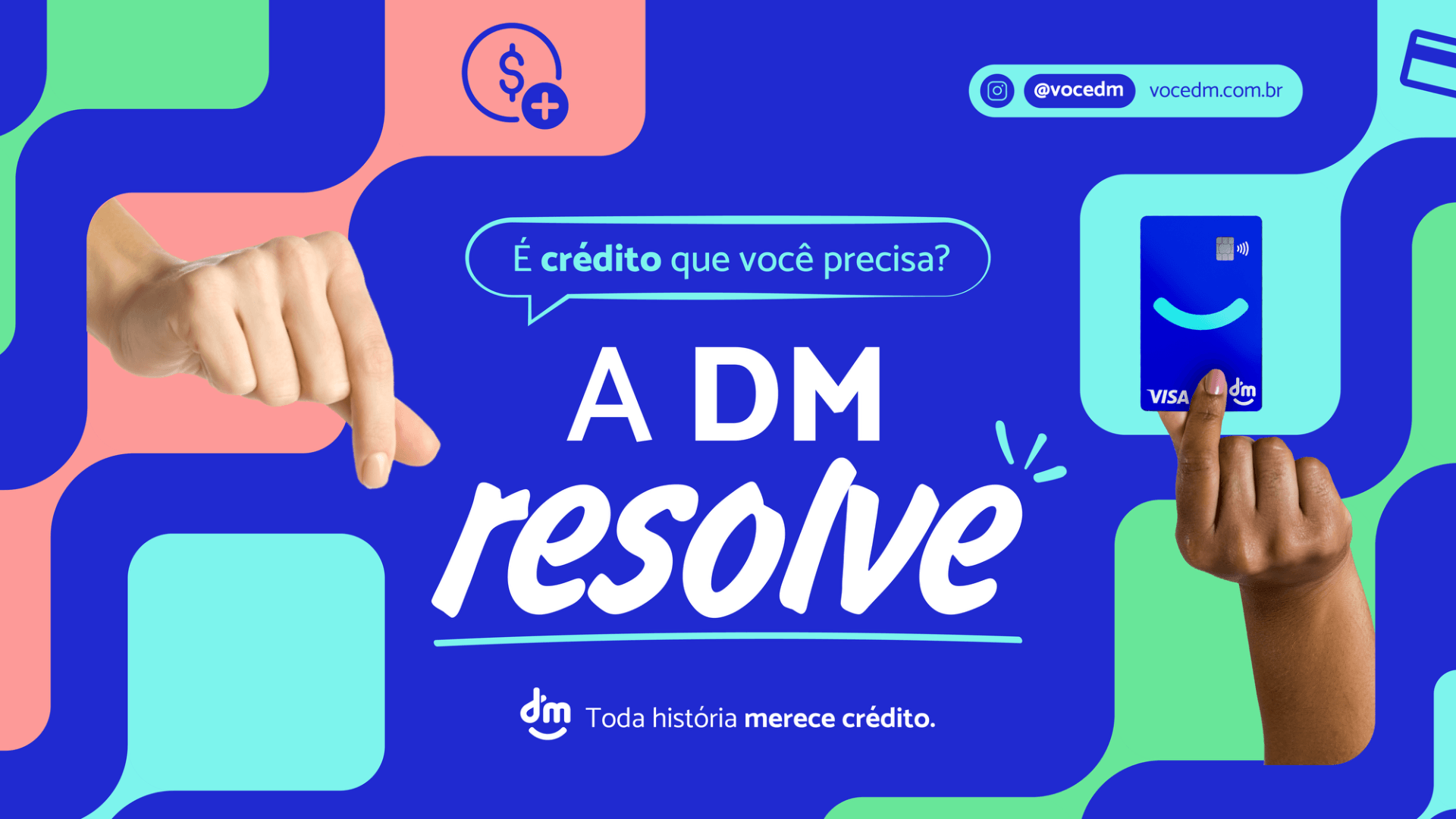 Identidade visual da campanha DM resolve