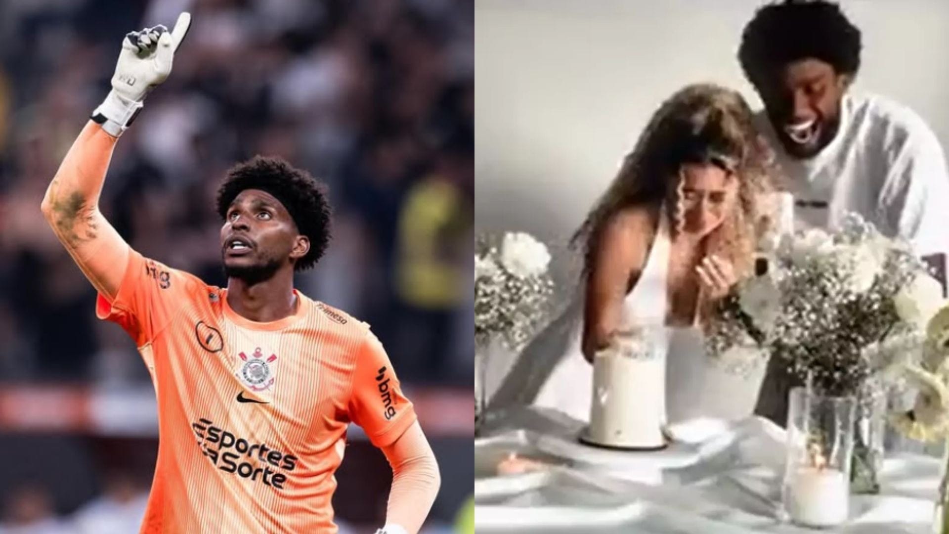 Goleiro Hugo Souza e ex-noiva, Rauany Barcellos, anunciam gravidez