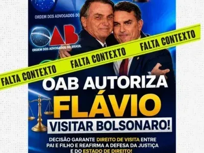 É falso: OAB não autorizou visitas de Flávio a Jair Bolsonaro