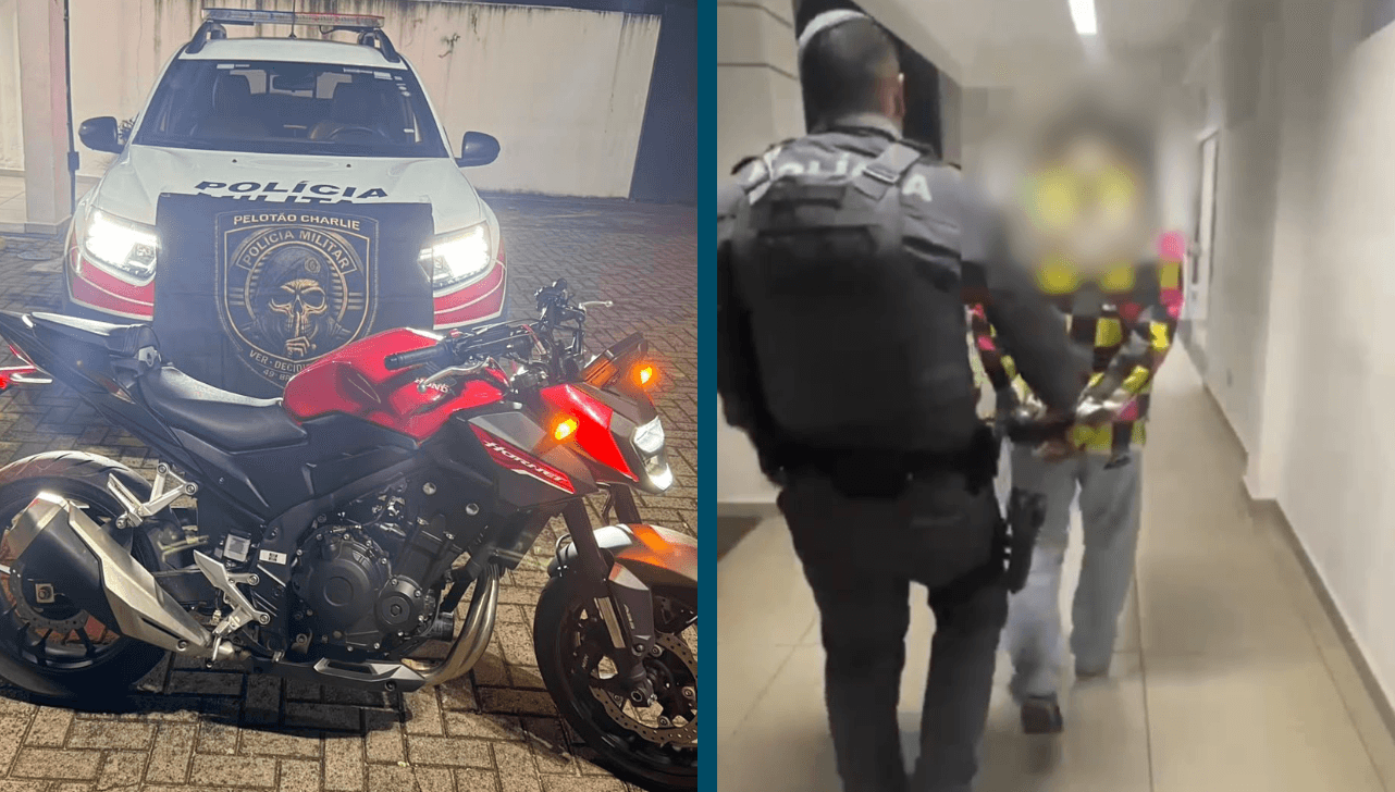 Homem é preso após ser flagrado dirigindo motocicleta roubada em Jundiaí