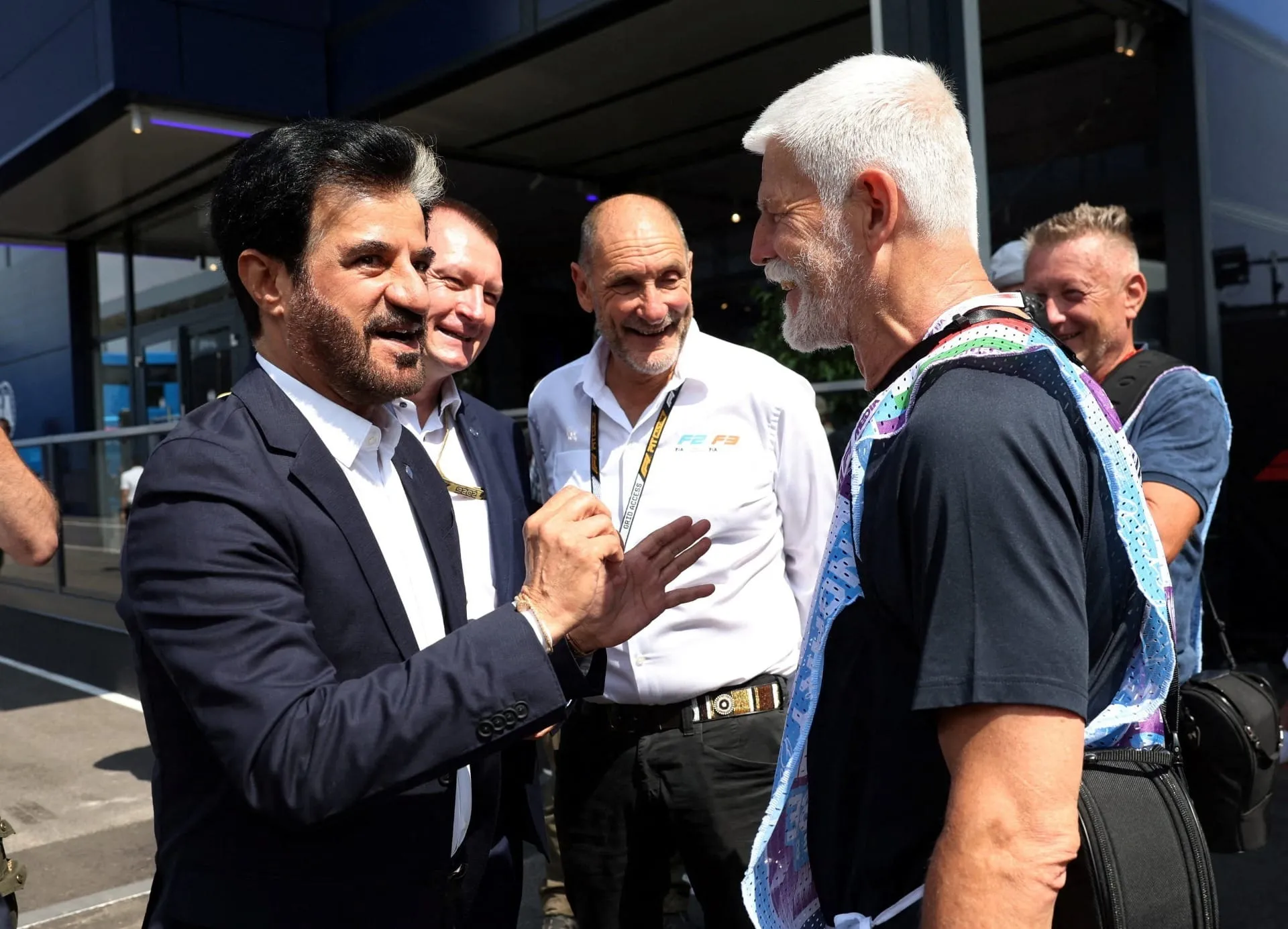 Petr Pavel e Mohammed ben Sulayem no GP da Hungria