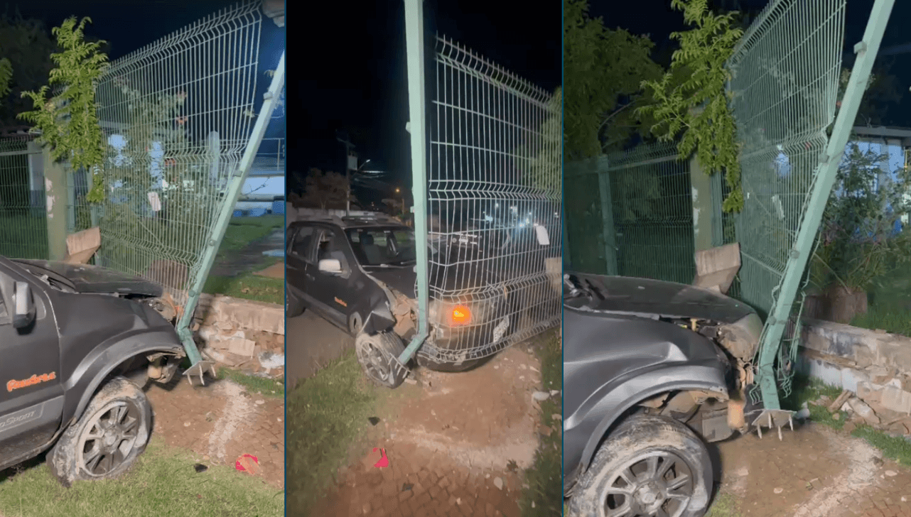 Motorista com CNH vencida bate em cerca do DAE em Santa Bárbara d'Oeste