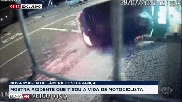Novas imagens mostram acidente com morte de motociclista no Batel
