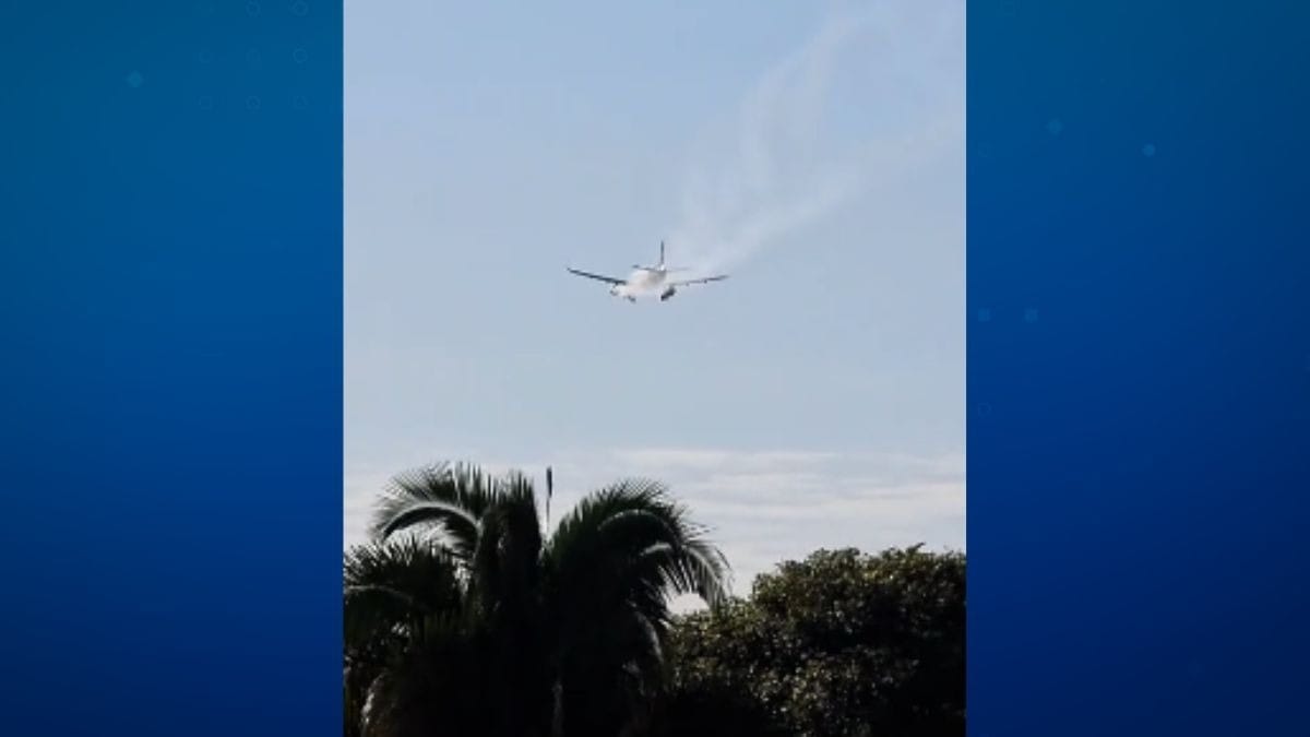 Vídeo mostra fumaça em motor de avião da LATAM após colisão com ave