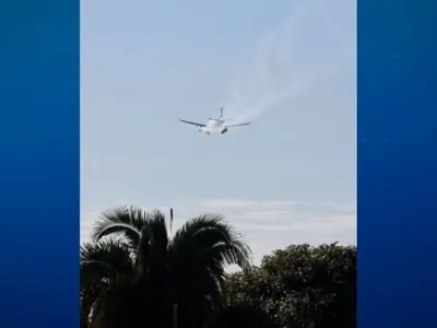 Vídeo mostra fumaça em motor de avião da LATAM após colisão com ave