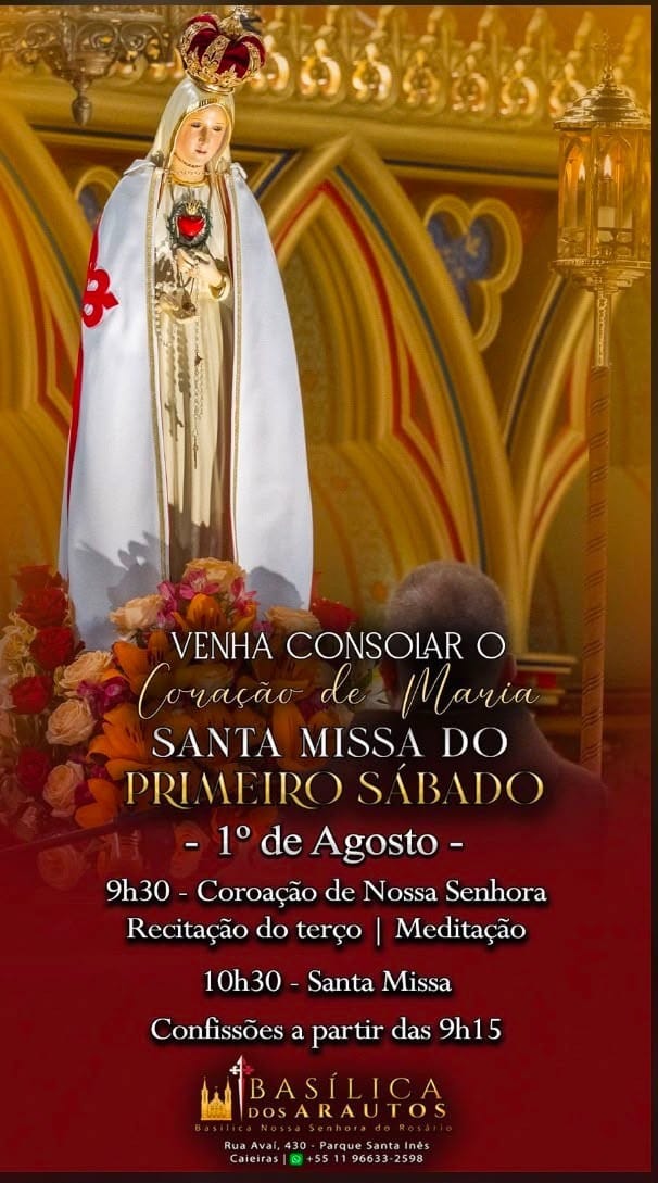 Basílica dos Arautos realiza Missa do Primeiro Sábado em Mairiporã (SP)