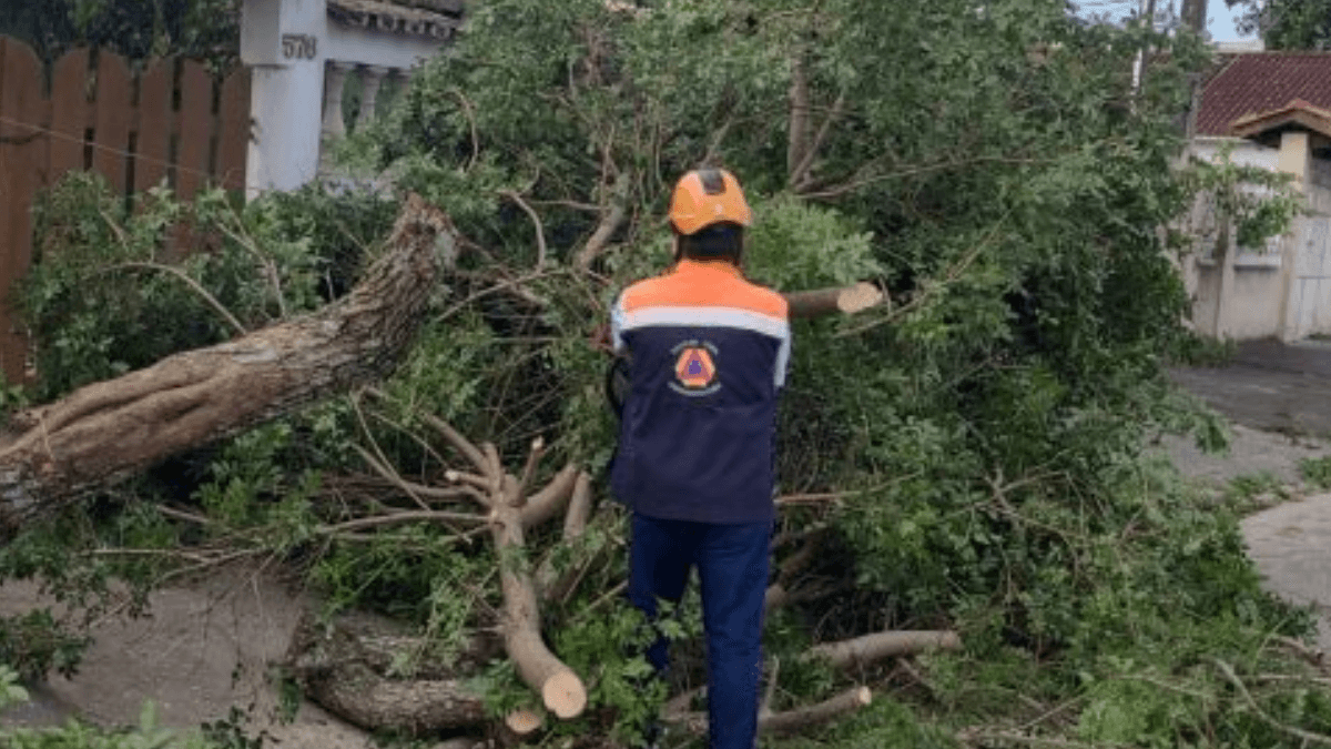 Fortes ventos danificam 12 escolas e deixam vias interditadas em Caraguá