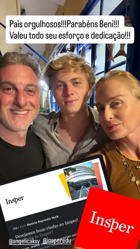 Luciano Huck celebra aprovação do filho Benício em faculdade: "Dedicação" - QTU Questões do Universo