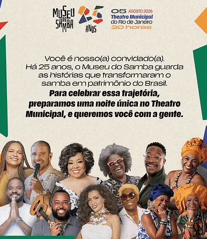 Museu do Samba celebra 25 anos com show no Theatro Municipal