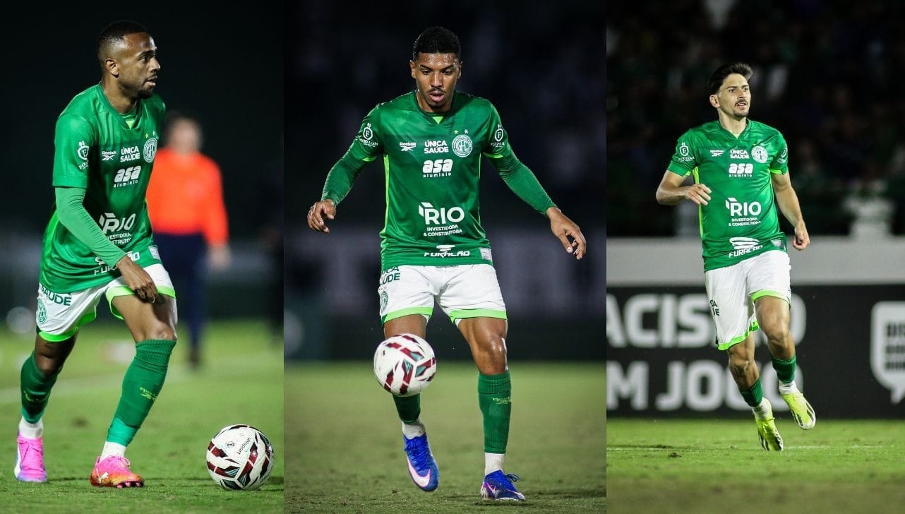 Os reforços Mateus Guilherme, Luis Otávio e Neto Costa já estrearam pelo BugreReprodução/Guarani FC