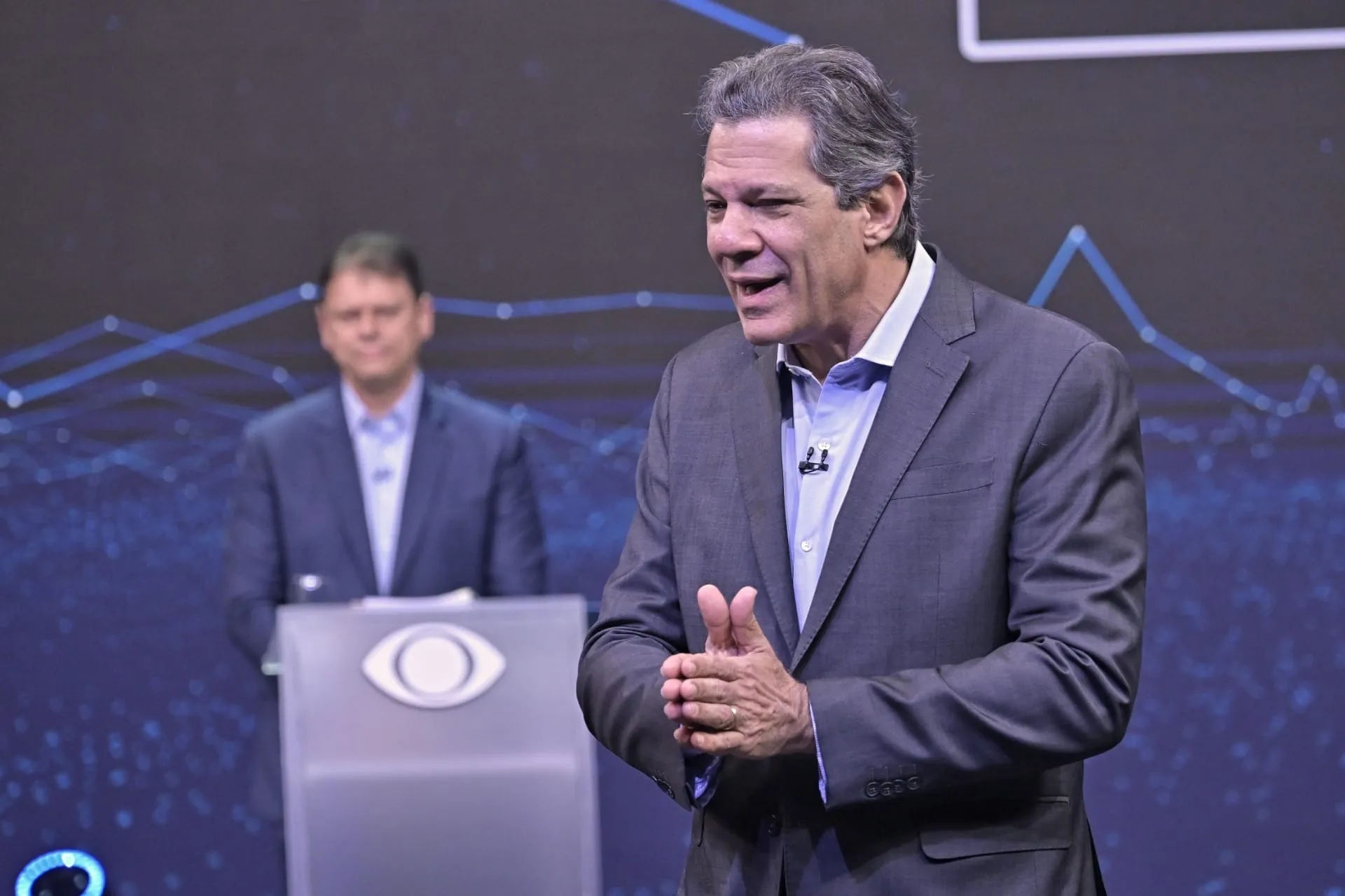 Fernando Haddad durante debate eleitoral na Band (Renato Pizzutto/Band)