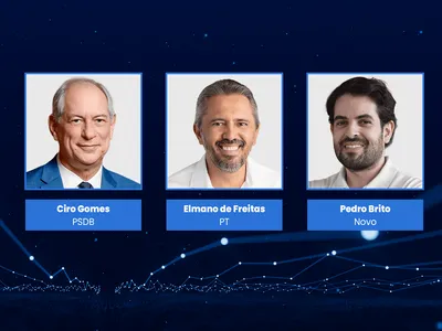 Debate Band AO VIVO reúne Ciro, Elmano e Brito na disputa ao governo CE