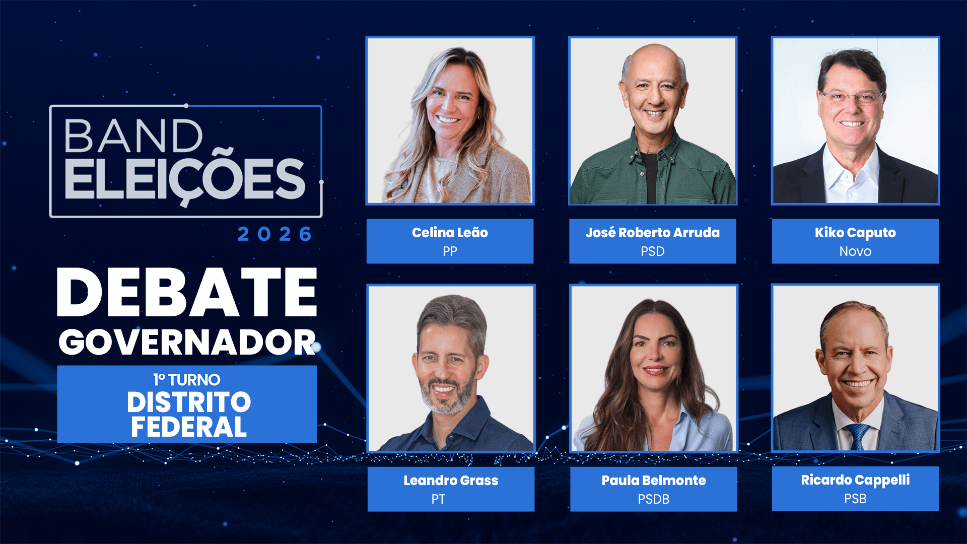 Debate Band AO VIVO coloca candidatos ao governo do DF frente a frente