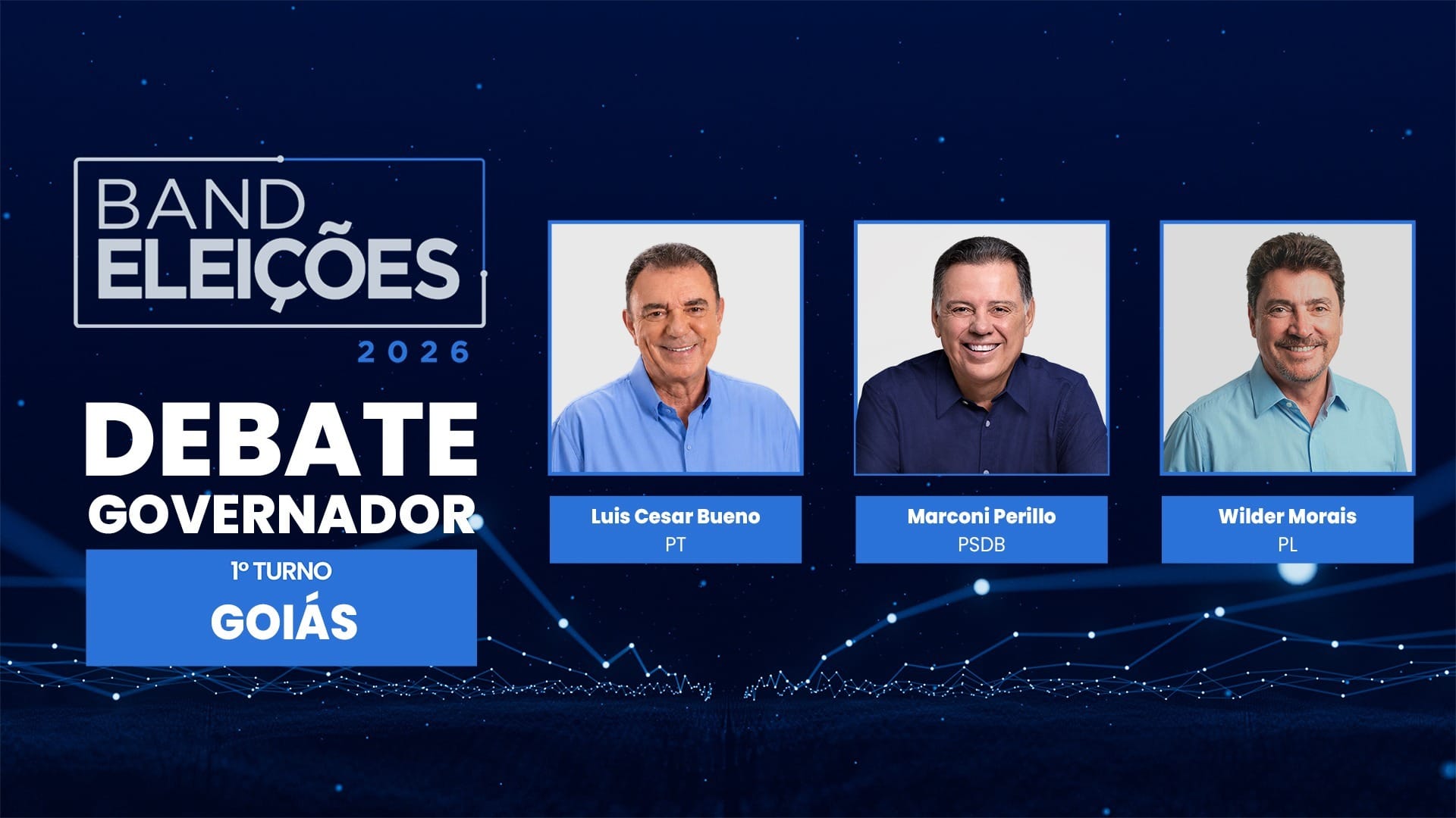 Debate Band AO VIVO reúne Luis Cesar, Marconi e Wilder pelo governo de GO