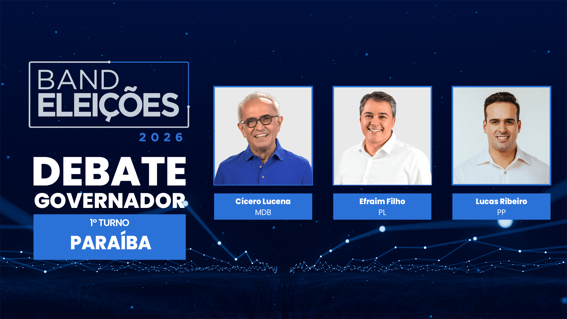 Debate Band AO VIVO reúne Cícero, Efraim e Lucas pelo governo da PB