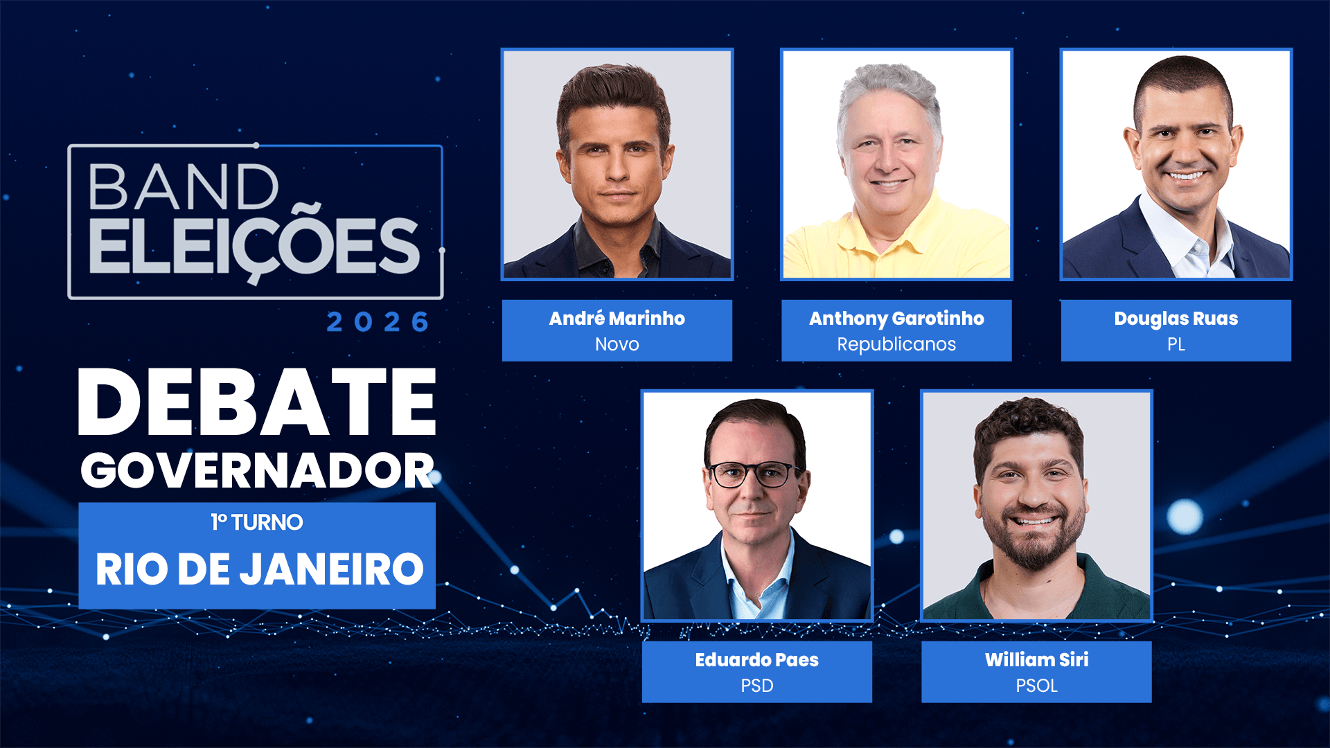 Debate Band AO VIVO reúne candidatos na disputa pelo governo do RJ