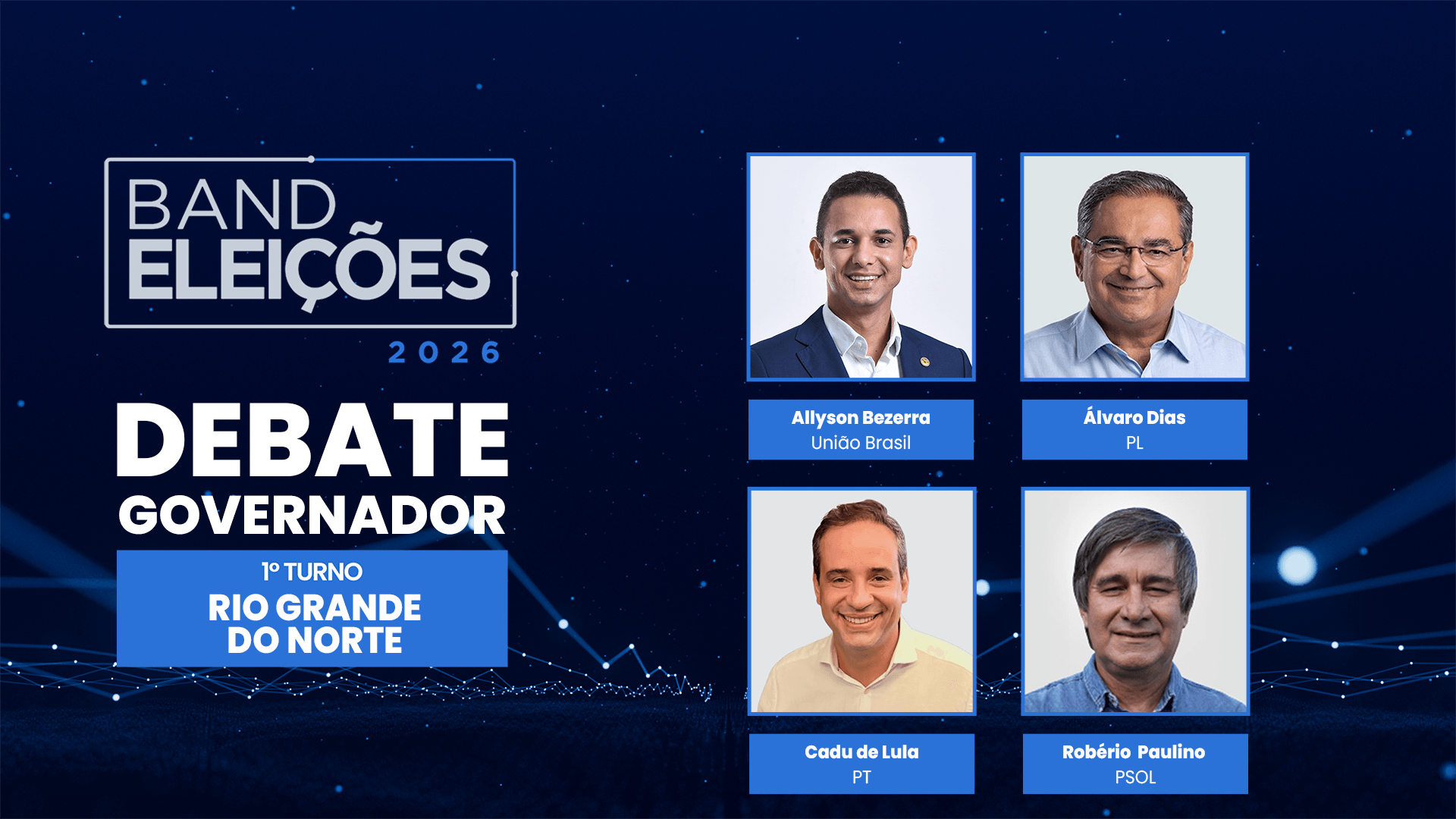 Debate Band AO VIVO reúne candidatos na disputa pelo governo do RN