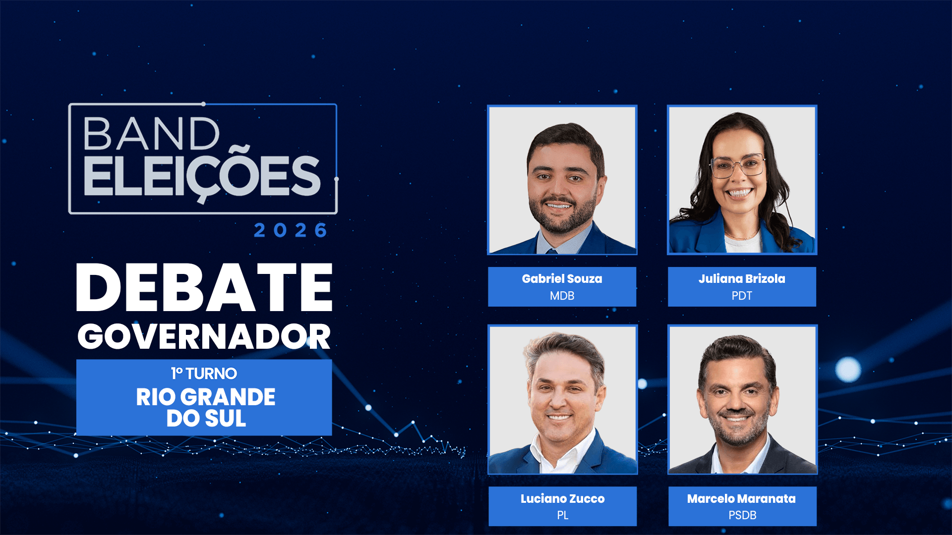 Debate Band AO VIVO coloca candidatos ao governo do RS frente a frente