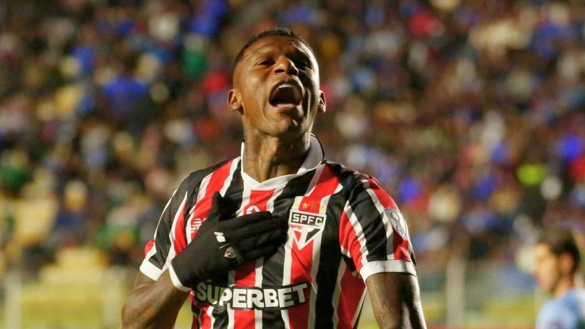 Arboleda comemora gol pelo São Paulo | Crédito: REUTERS/Claudia Morales