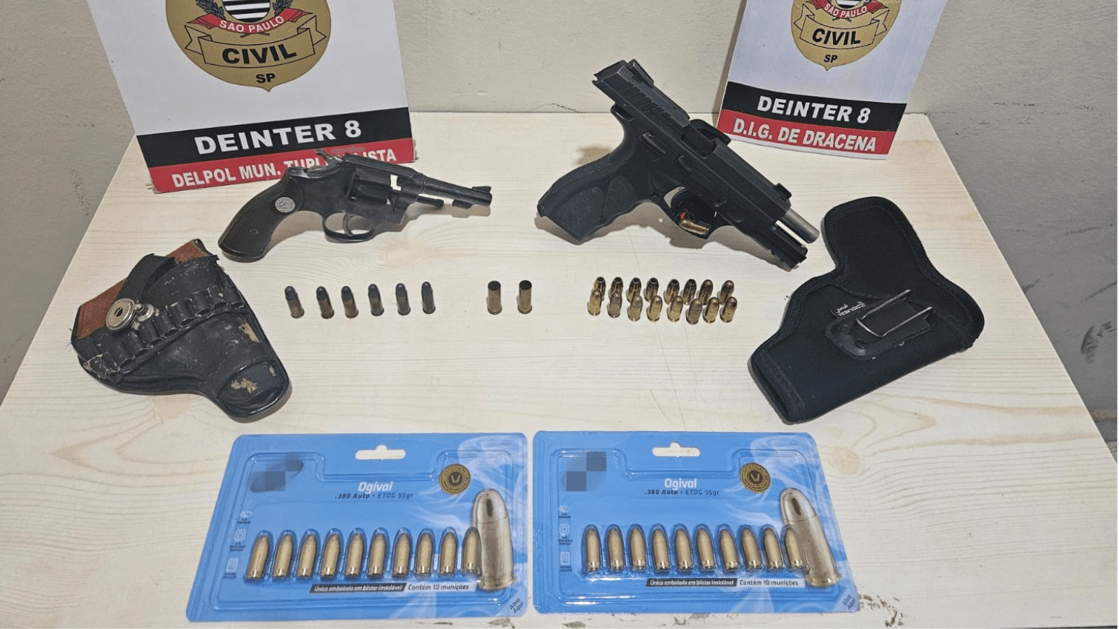 Polícia Civil apreende armas de fogo e munições em Tupi Paulista