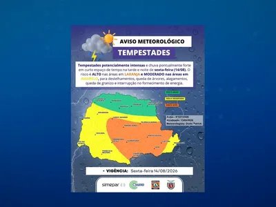 Alerta de tempestades: Curitiba e RMC estão em área de risco alto