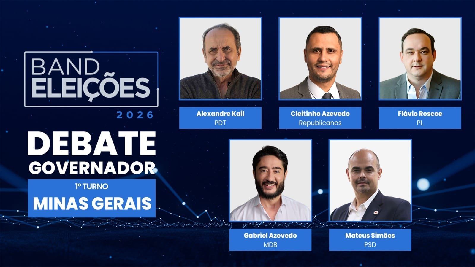 Candidatos ao governo debatem o futuro de MG em debate da Band; reveja