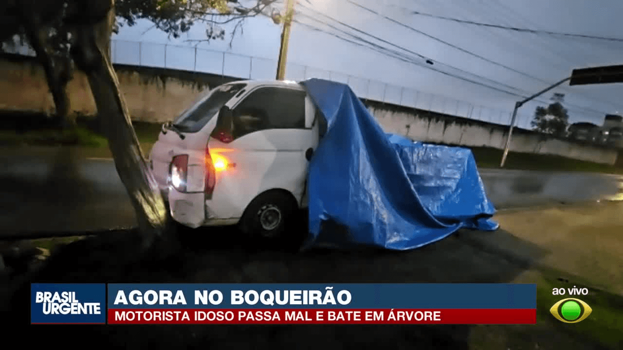 Motorista sofre mal súbito e caminhão atinge árvore no Boqueirão
