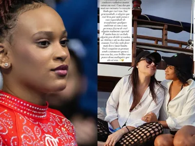 Rebeca Andrade se declara para suspeita de affair em aniversário: 'Te amo'