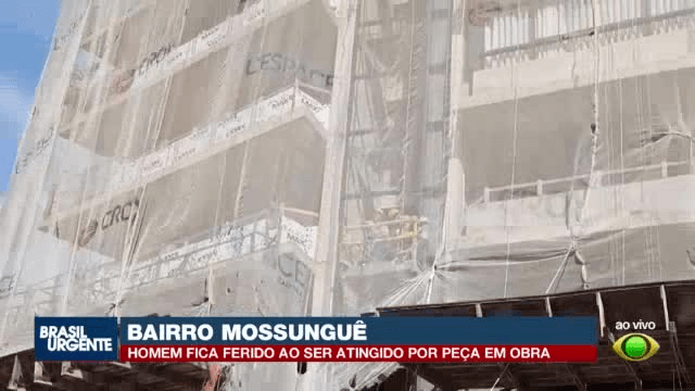Trabalhador é atingido por peça de andaime em obra no Mossunguê