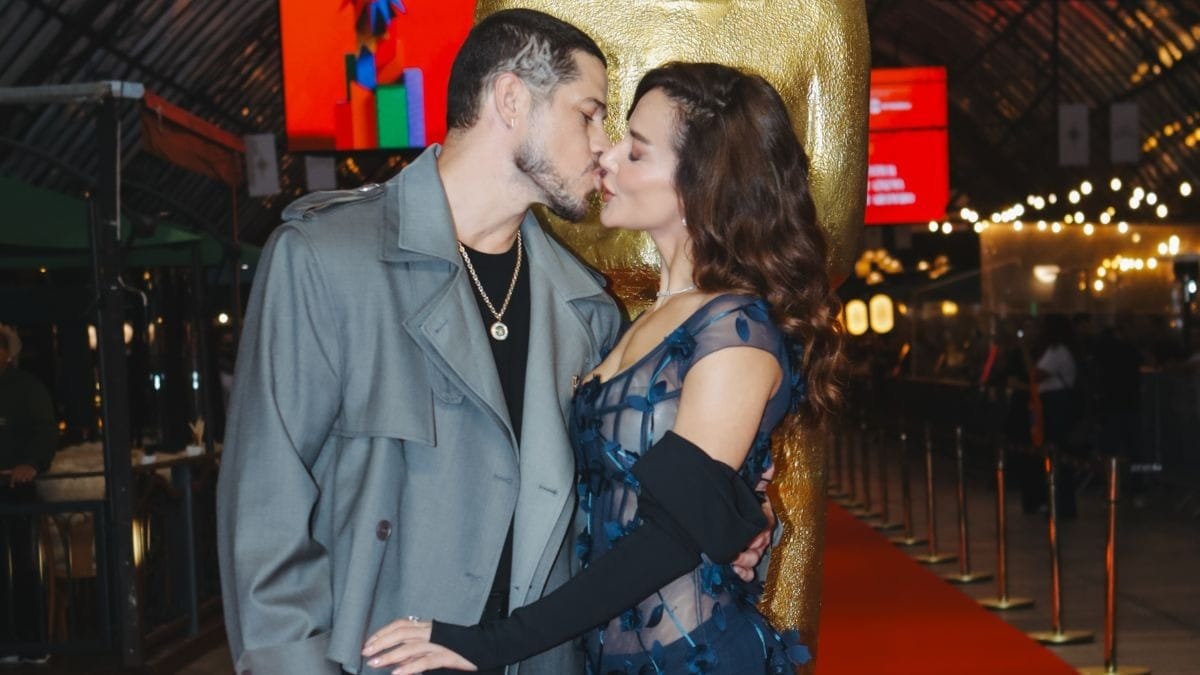 José Loreto e Nanda Marques se beijam na estreia de filme sobre Chorão Foto: Kätlin Bolzan Fotografias/AG News