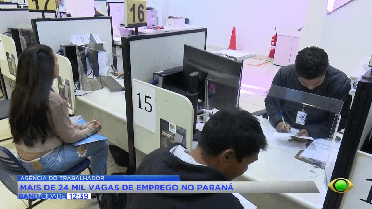 Paraná inicia semana com mais de 24 mil vagas nas Agências do Trabalhador