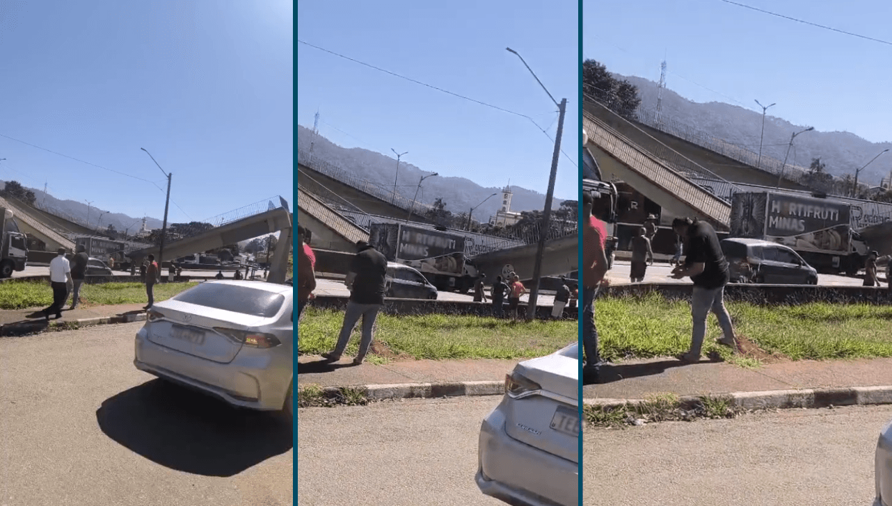 VÍDEO: caminhão derruba passarela na Fernão Dias e deixa 2 mortos em Vargem