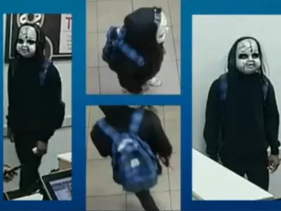 Homem com máscara de filme de terror persegue e ameaça pessoas nos EUA