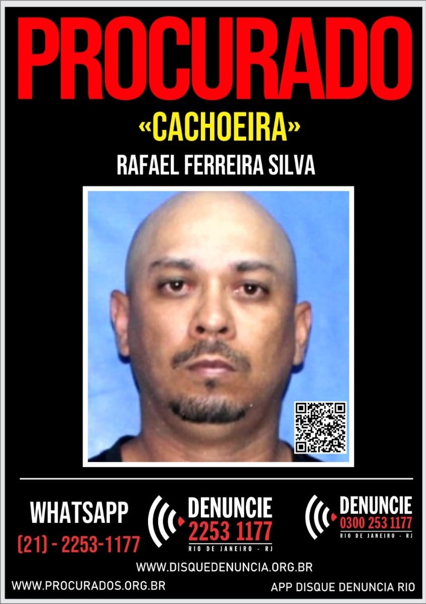 Rafael ‘Cachoeira’: Disque Denúncia procura foragido por crimes no Rio - QTU Questões do Universo