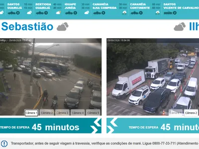 Balsa para São Sebastião tem fila de 45 minutos